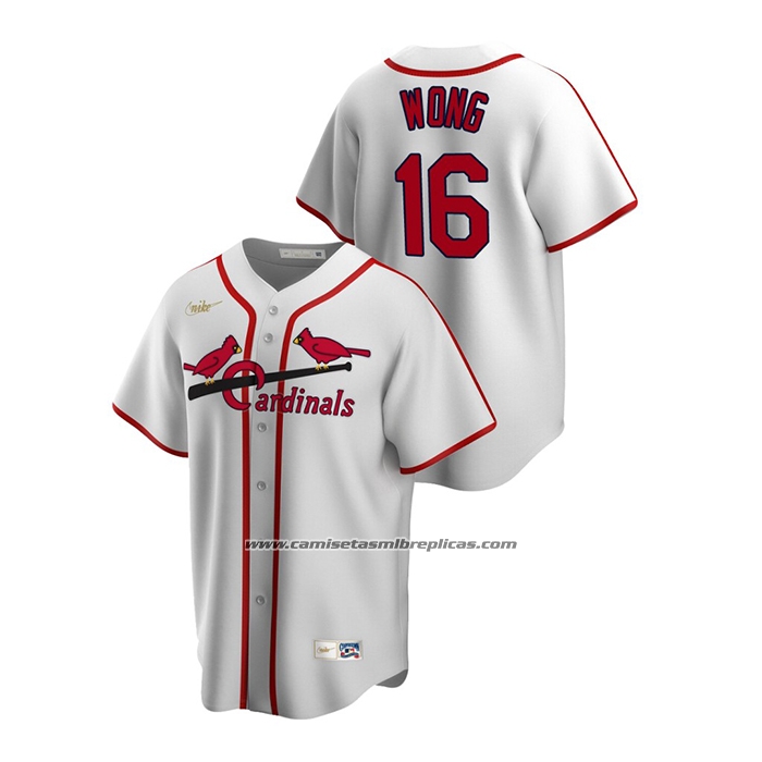 Camiseta Beisbol Hombre St. Louis Cardinals Kolten Wong Cooperstown Collection Primera Blanco